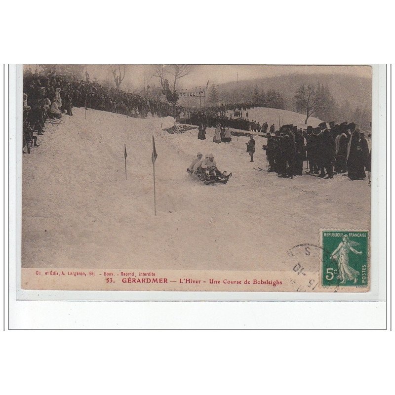 GERARDMER - L'Hiver - une course de bobsleighs - très bon état