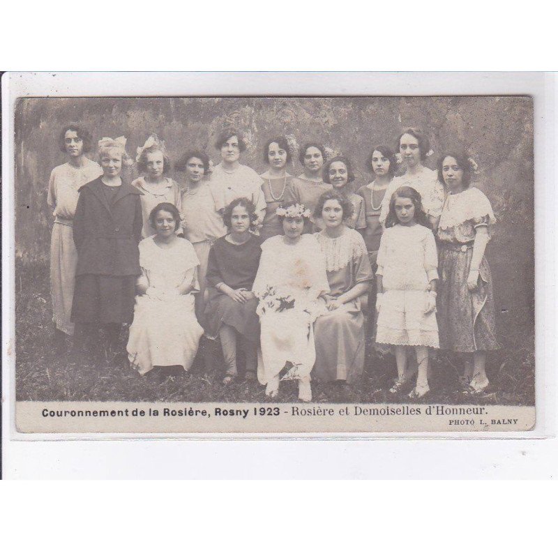 ROSNY: couronnement de la rosière, 1923, demoiselles d'honneur - très bon état ROSNY: couronnement de la rosière, 1923, demoiselles d'honneur - très bon état