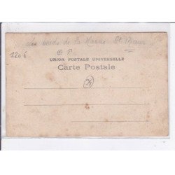 SAINT-MAUR: les bords de la marne, groupe de personne, petit bateau - très bon état