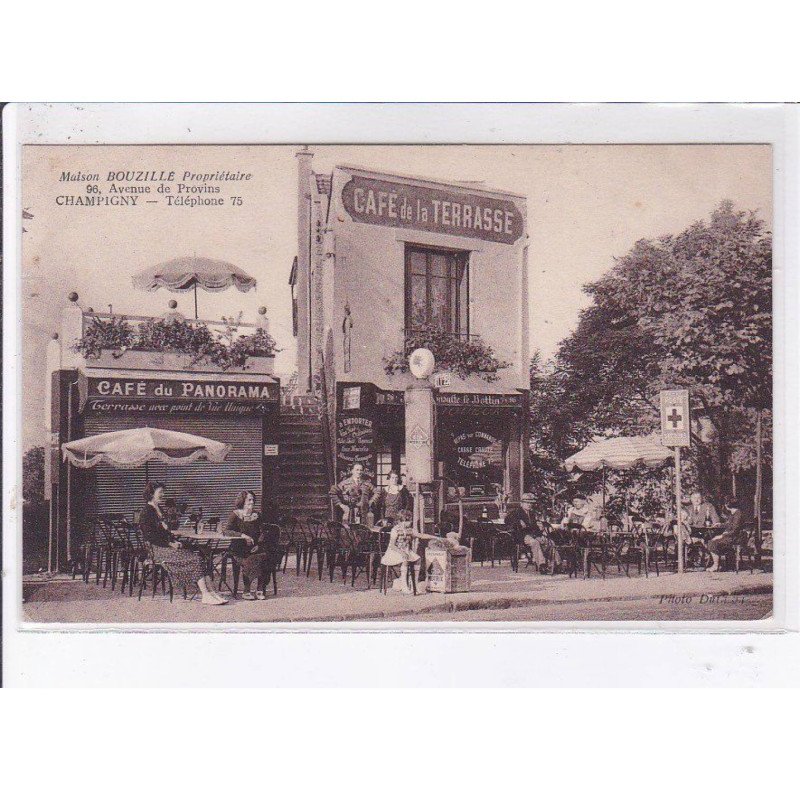 CHAMPIGNY: maison bouzille 96 avenue de provins, café de la terrasse, café du panorama - très bon état