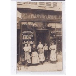 PARIS: boutique de parapluies ombrelles, articles de voyage toilés cirés ROUSSEL, à localiser - très bon état