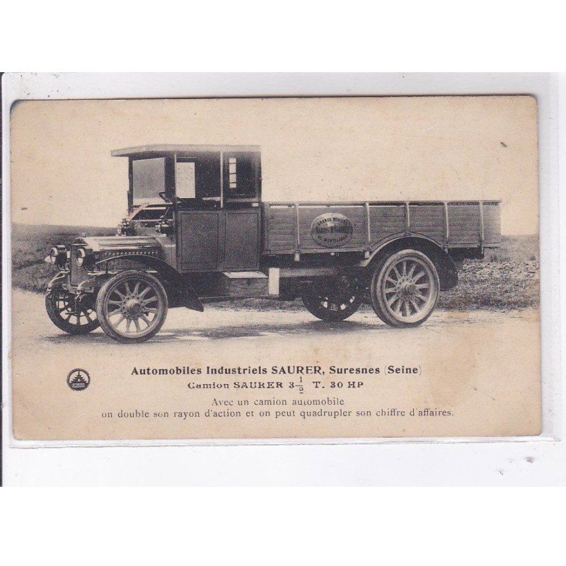 SURESNES: automobiles industriels saurer camion, grand moulins hygonet - très bon état