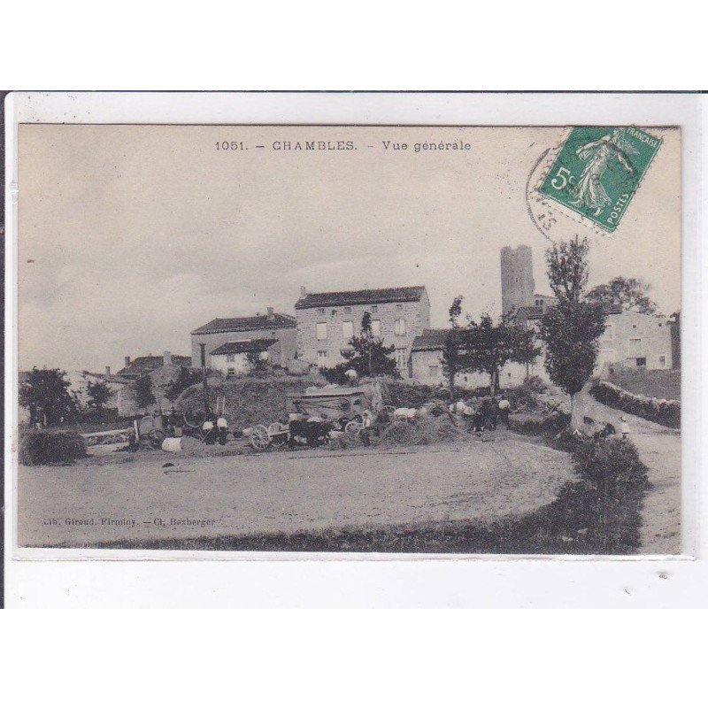 CHAMBLES: vue générale, battage - très bon état