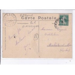 BAYONNE: pensionnat saint-léon partie de la façade extérieure, attelage - très bon état