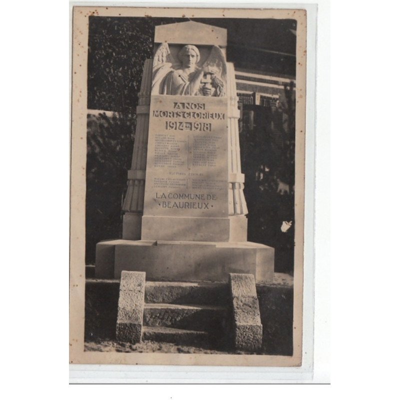 BEAURIEUX - CARTE PHOTO - Monument aux Morts - très bon état BEAURIEUX - CARTE PHOTO - Monument aux Morts - très bon état