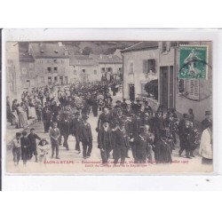 RAON-L'ETAPE: enterrement de cordonnier blessé à la bagare du 28 juillet 1907, défilé du cortège - très bon état