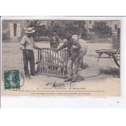 AVALLON: scène du pays un jour de foire - très bon état