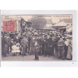 CHAMPIGNELLES: la place un jour de fête - état (décollée)