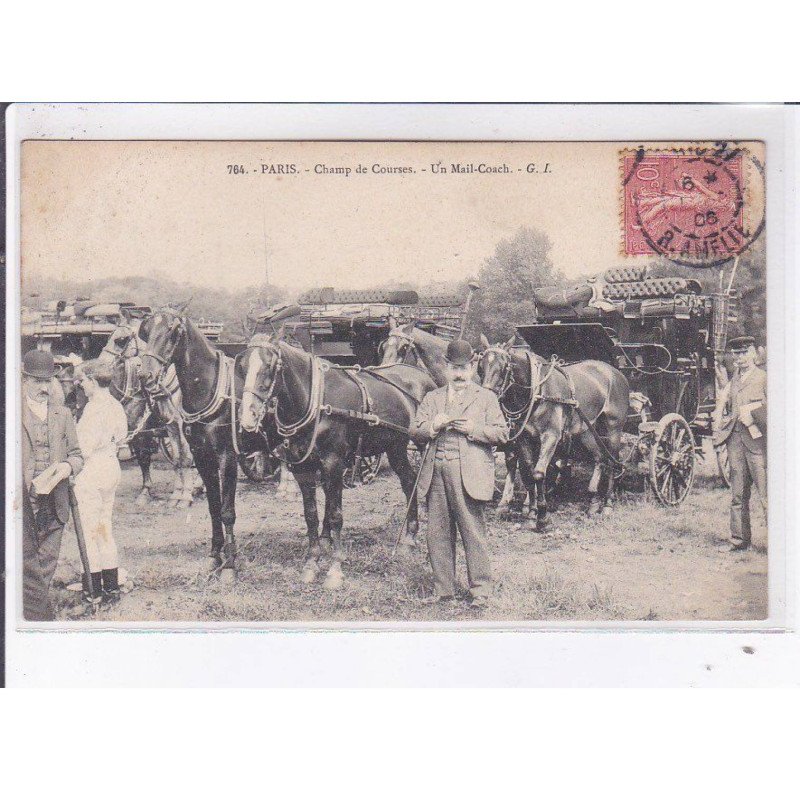 PARIS: champ de courses, un mail-coach - très bon état