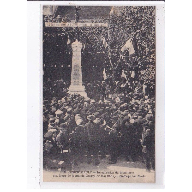 MONTBERTHAULT: inauguration du monument aux morts de la grande guerre hommage aux morts - état