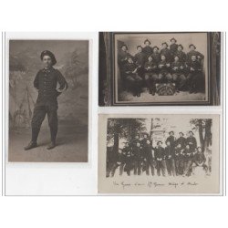 EMBRUN : lot de 3 cartes photos de chasseurs alpins en 1909 - très bon état