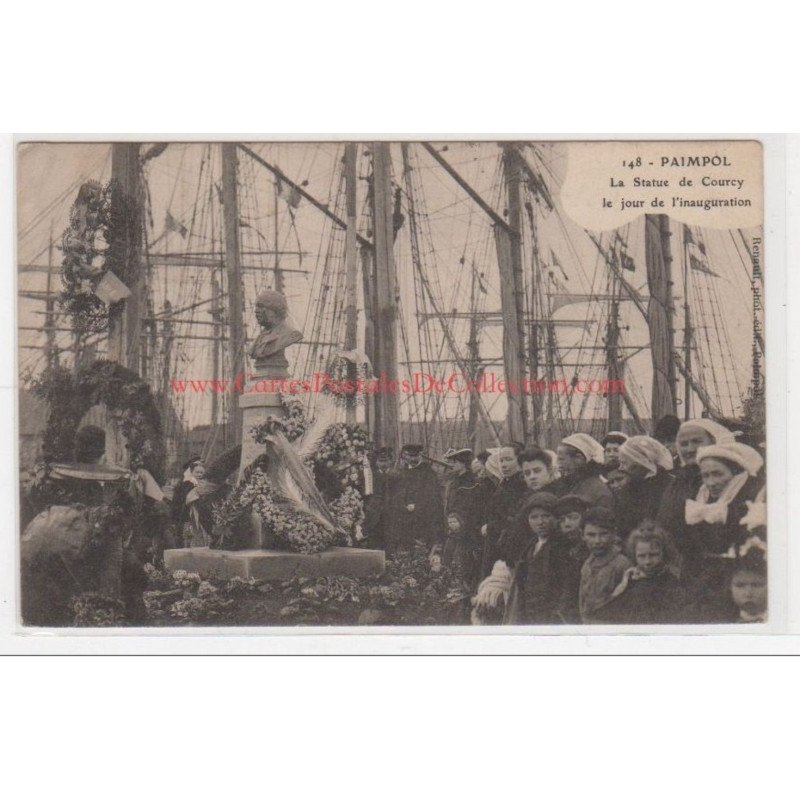 PAIMPOL : la satue de Courcy le jour de l'inauguration - très bon état