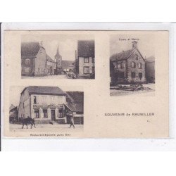 RAUWILLER: restaurant-épicerie jules bier, école et mairie, souvenir de rauwiller - très bon état