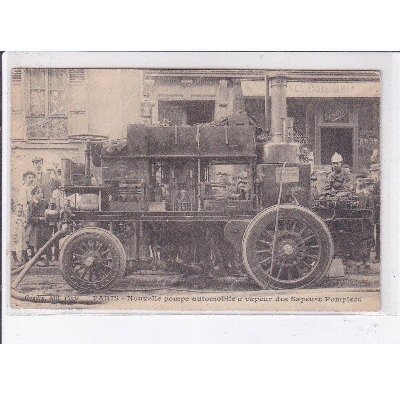 PARIS: nouvelle pompe automobile à vapeur des sapeurs pompiers, gonday - état