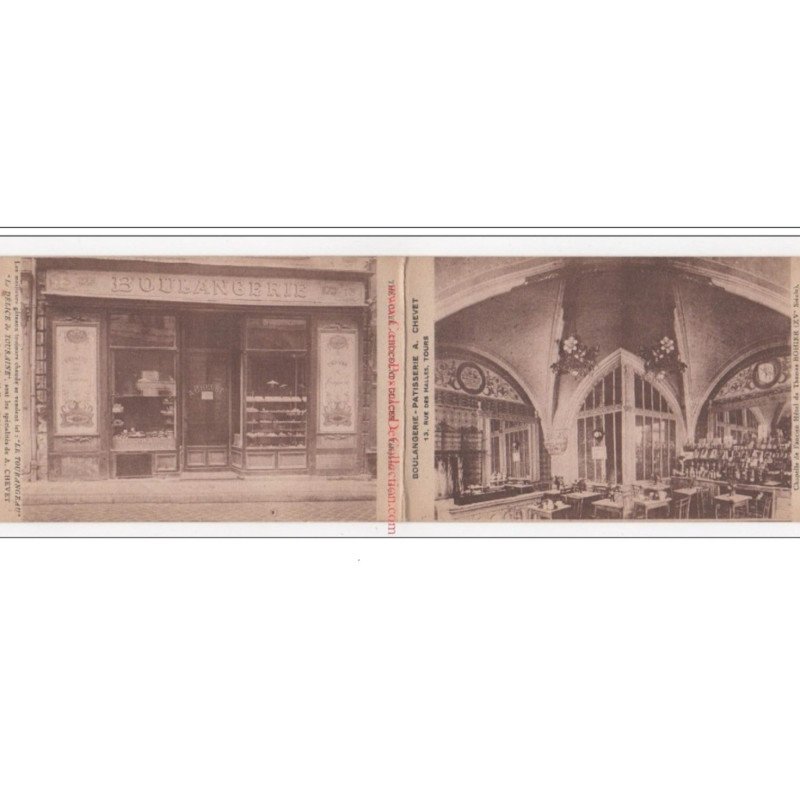 TOURS : carte double de la boulangerie CHEVET  - très bon état