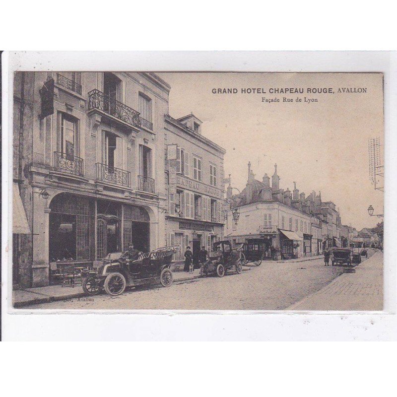 AVALLON: grand hôtel chapeau rouge, façade rue de lyon - très bon état