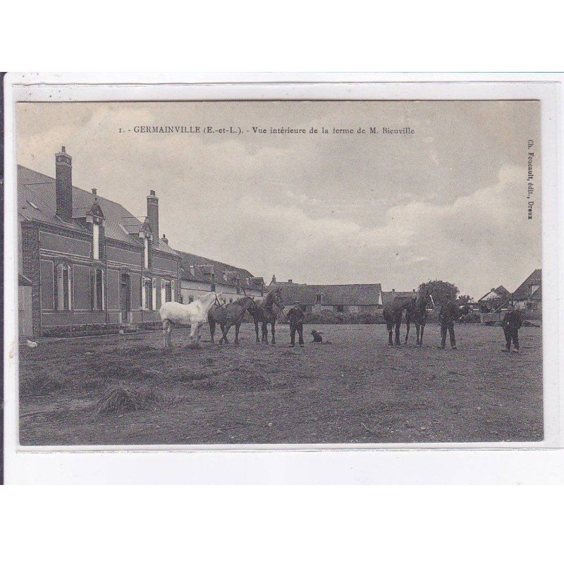 GERMAINVILLE: vue intérieure de la ferme de M. Bieuville - très bon état