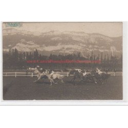 AIX LES BAINS : carte photo d'une course hippique (hippodrome) - très bon état