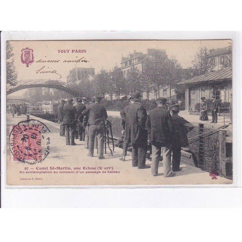 PARIS: 75010 canal saint-martin, une écluse - très bon état