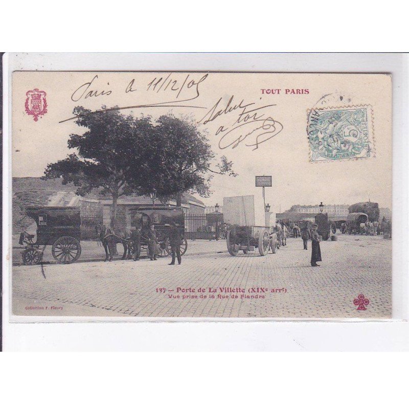 PARIS: porte de la villette vue prise de la rue de flandre 75019 - très bon état