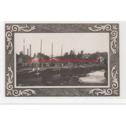 LAGNY : carte photo d'un pont de péniche pendant la première guerre mondiale en 1914 - très bon état