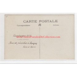 LAGNY : carte photo d'un pont de péniche pendant la première guerre mondiale en 1914 - très bon état