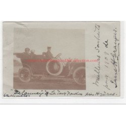 carte photo d'une automobile DELAUNAY aux environs de Hyeres en 1909 -  bon état (un pli)