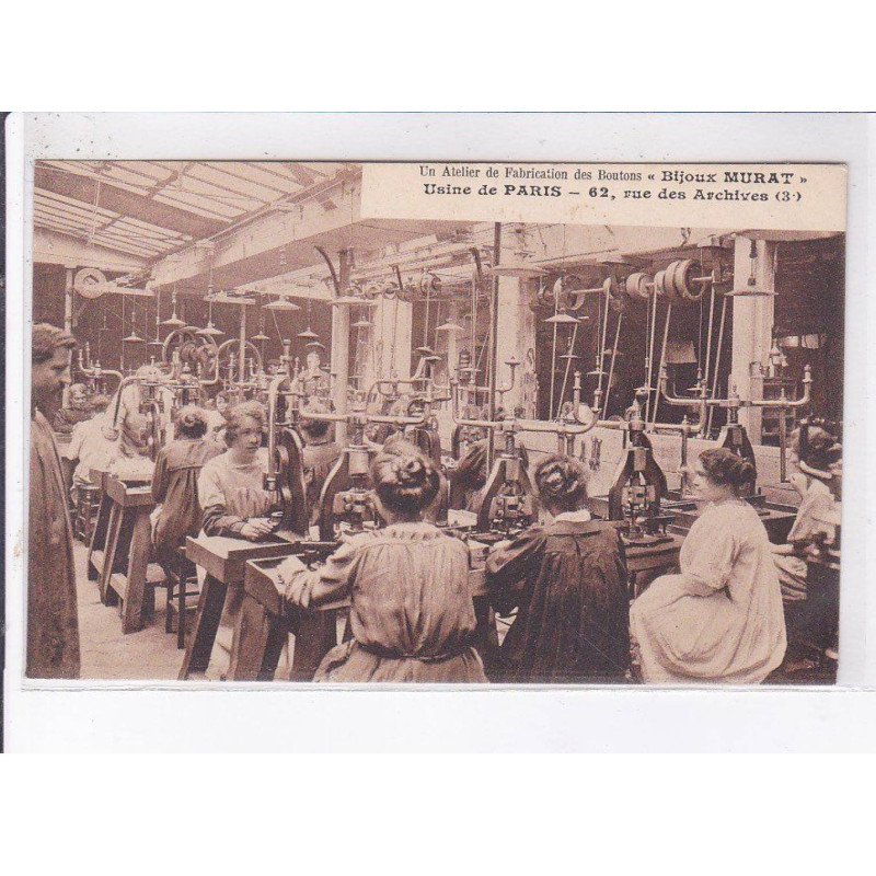 PARIS: 75003 un atelier de fabrication des boutons bijoux murat, usine - très bon état