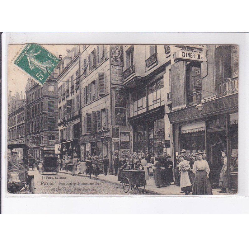 PARIS: faubourg poissonniere angle de la rue paradis - état