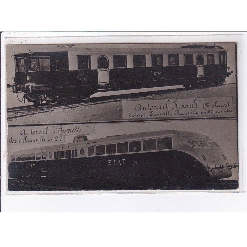 Autorail Renault ligne Lisieux Deauville Trouville - Bugatti Paris Deuauville: chemin de fer - très bon état