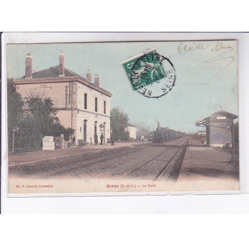 ARROU: la gare (rare en couleur) - état