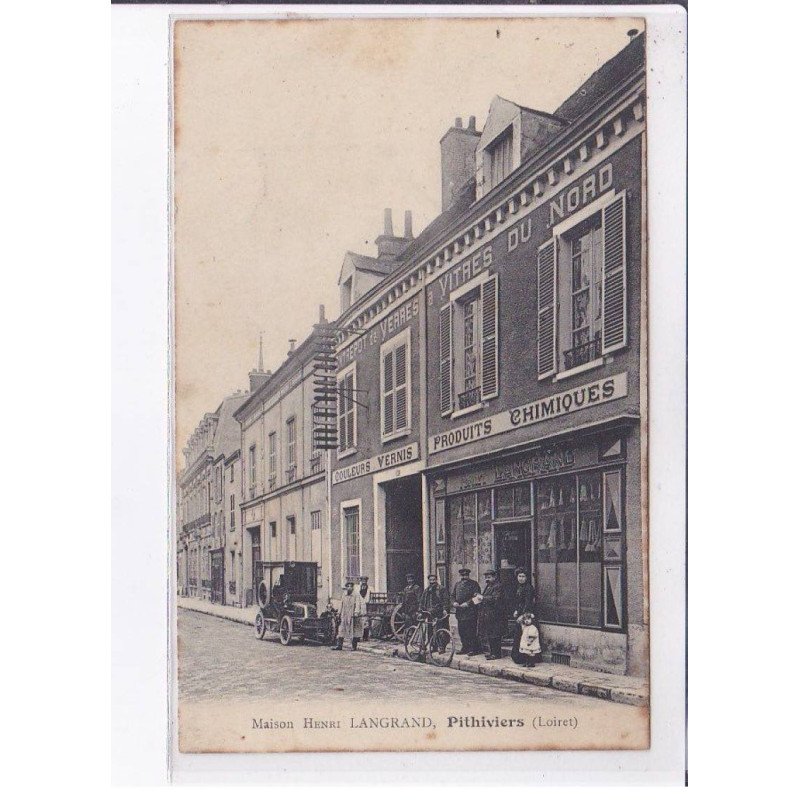 PITHIVIERS: maison henri langrand, entrepôt de verres vitres du nord produit chimiques couleurs vernis - très bon état