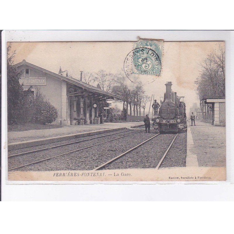 VERRIERES-FONTENAY: la gare, train - très bon état