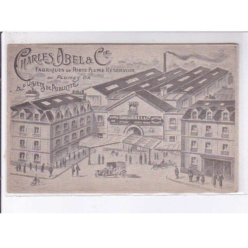 PARIS: charles abel et cie fabriques de porte-plume réservoir de plumes or - très bon état