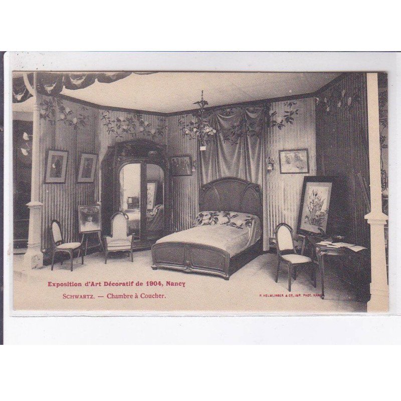 NANCY: exposition d'art décoratif de 1904, schwartz chambre à coucher  (Art Nouveau) - très bon état