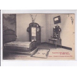 NANCY: exposition d'art décoratif de 1904, flerez, chambre à coucher de jeune fille  (Art Nouveau) - très bon état