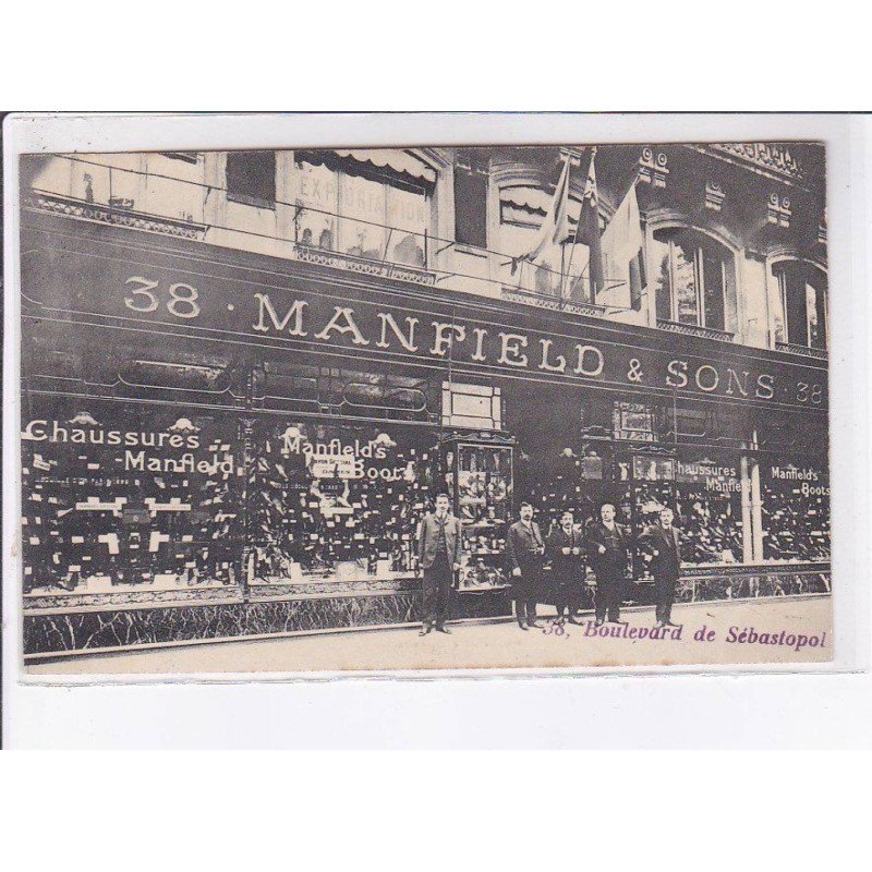 PARIS: 38 bld de sébastopol manfield & sons (magasin de chaussures) 75004 - très bon état
