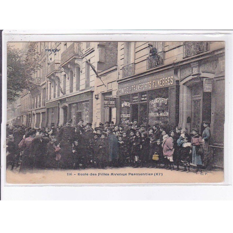 PARIS: école des filles avenue parmentier 75011, rare en couleur - très bon état