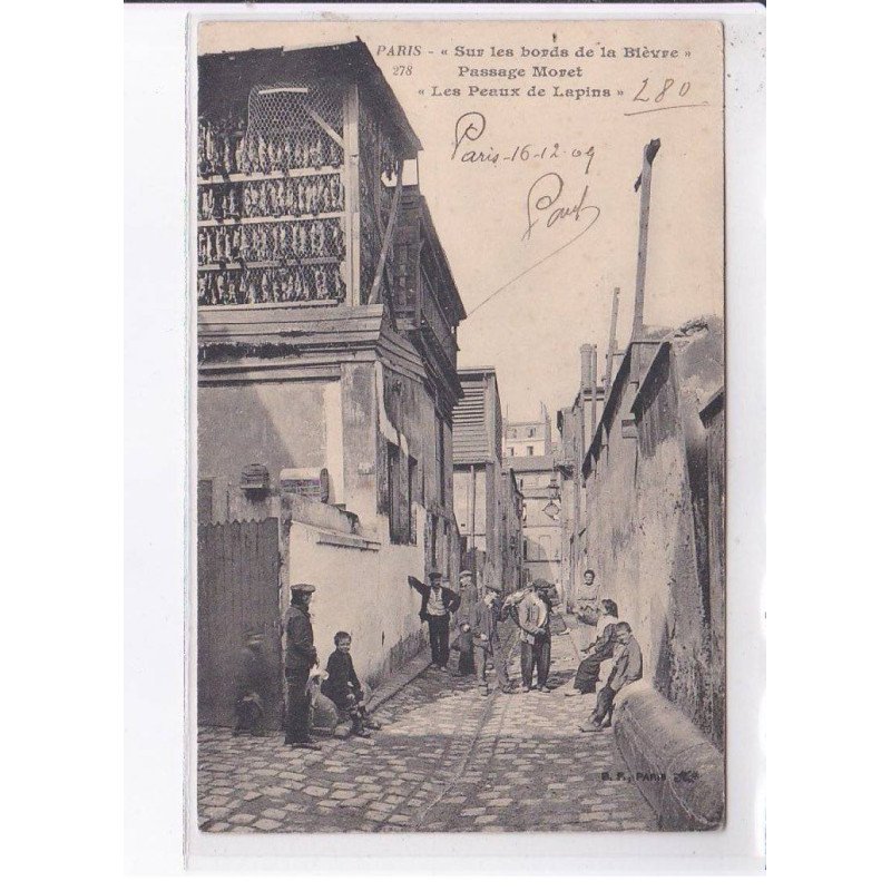 PARIS: "sur les bords de la bièvre" passage moret "les peaux de lapins" - très bon état