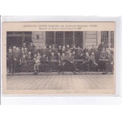 PARIS: société du damier parisien 121 bld sébastopol souvenir tournoi international 1909, jeu de dame - très bon état