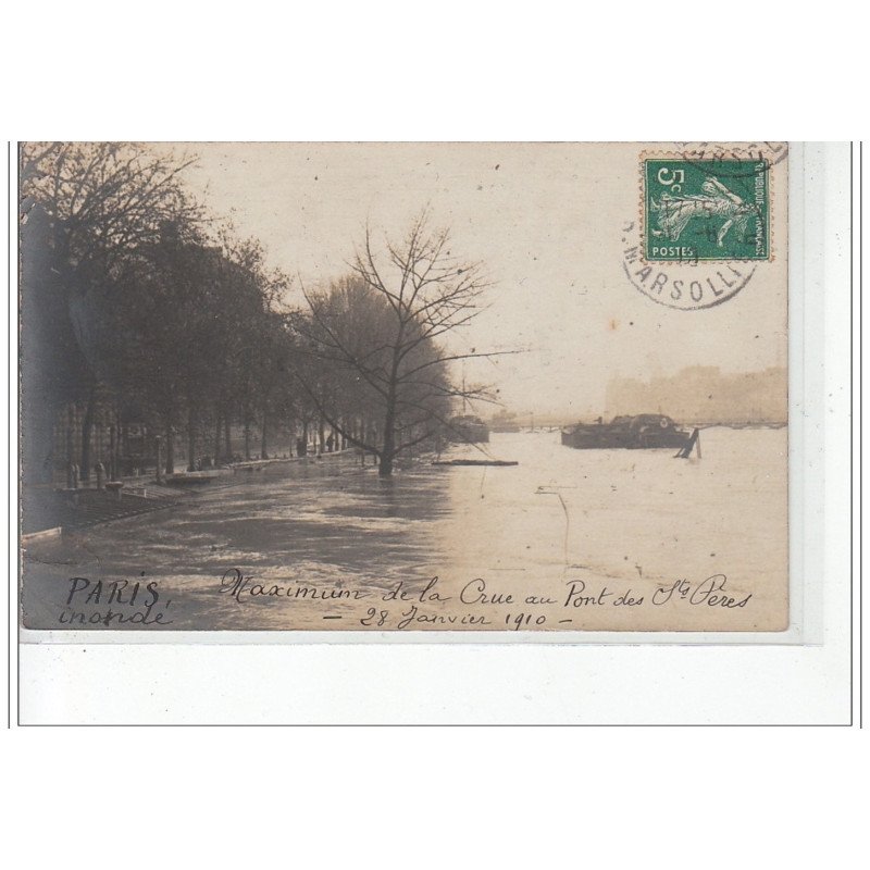 PARIS - inondations 1910 - carte photo - très bon état PARIS - inondations 1910 - carte photo - très bon état