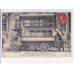 PARIS: omnibus automobile, système brillé en essai à la compagnie générale omnibus paris, autobus, louvre- très bon état