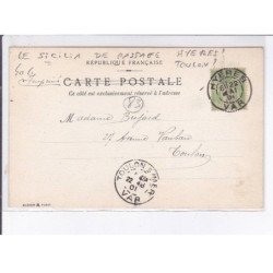 HYERES, TOULON(?): le "sicilia" de passage (bateau de guerre)- très bon état