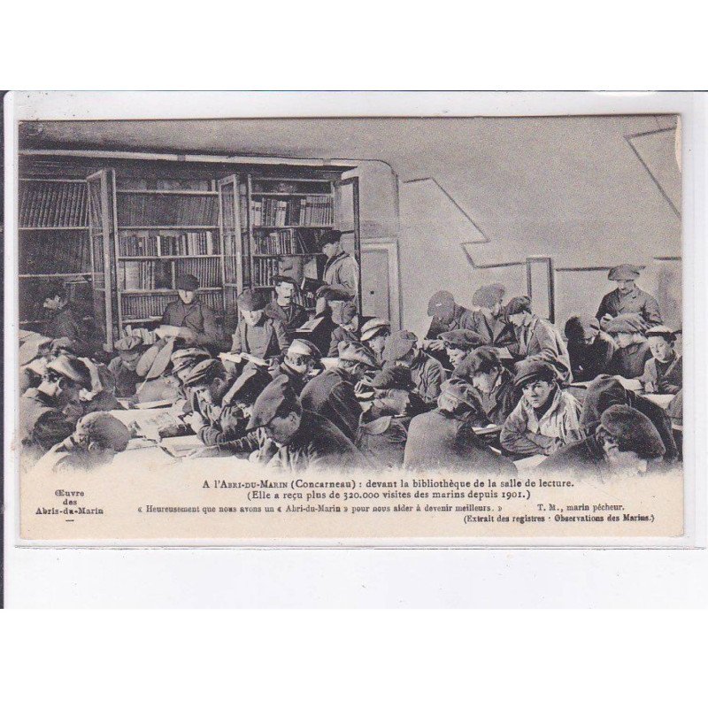 CONCARNEAU:: a l'abri-du-marin, devant la bibliothèque de la salle de lecture - très bon état
