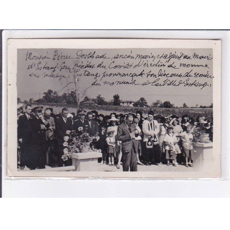 ESTAING: ancien maire prononçant un discour (monument) - très bon état