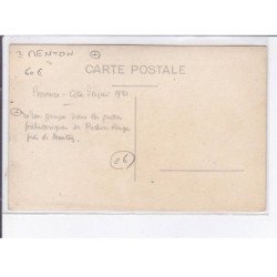 MENTON environ: un groupe dans les grottes préhistoriques des rochers rouges - très bon état