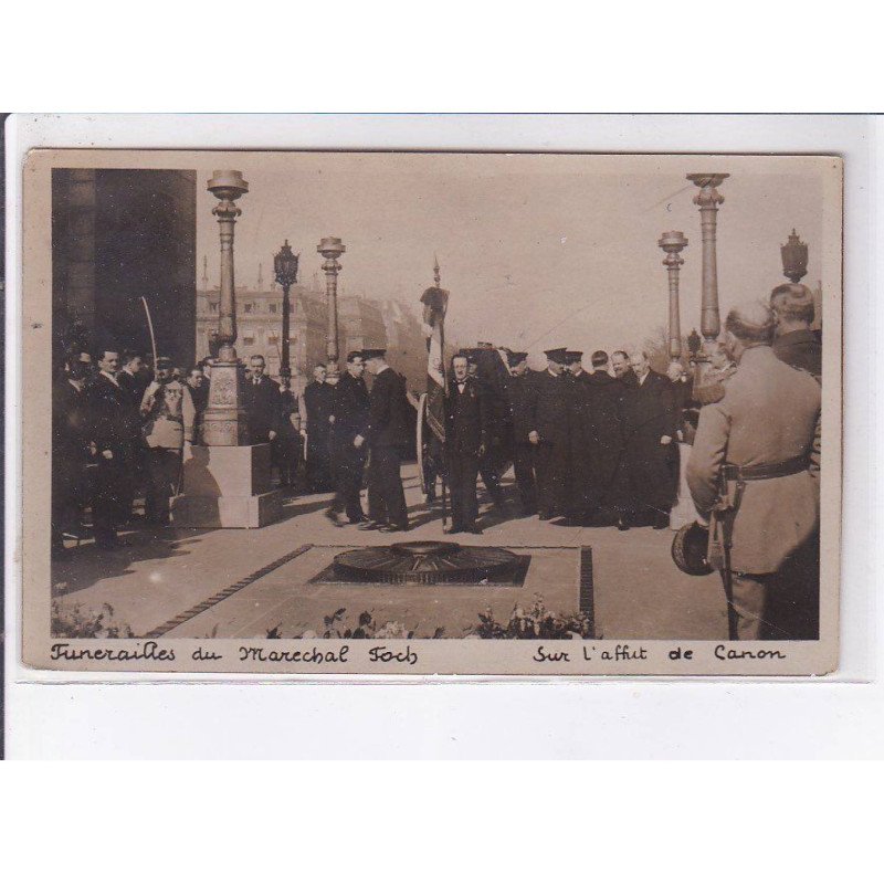 PARIS: 3 photo format CPA, funérail du maréchal Foch - très bon état