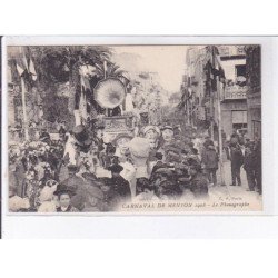 MENTON: carnaval de menton, le phonographe - très bon état