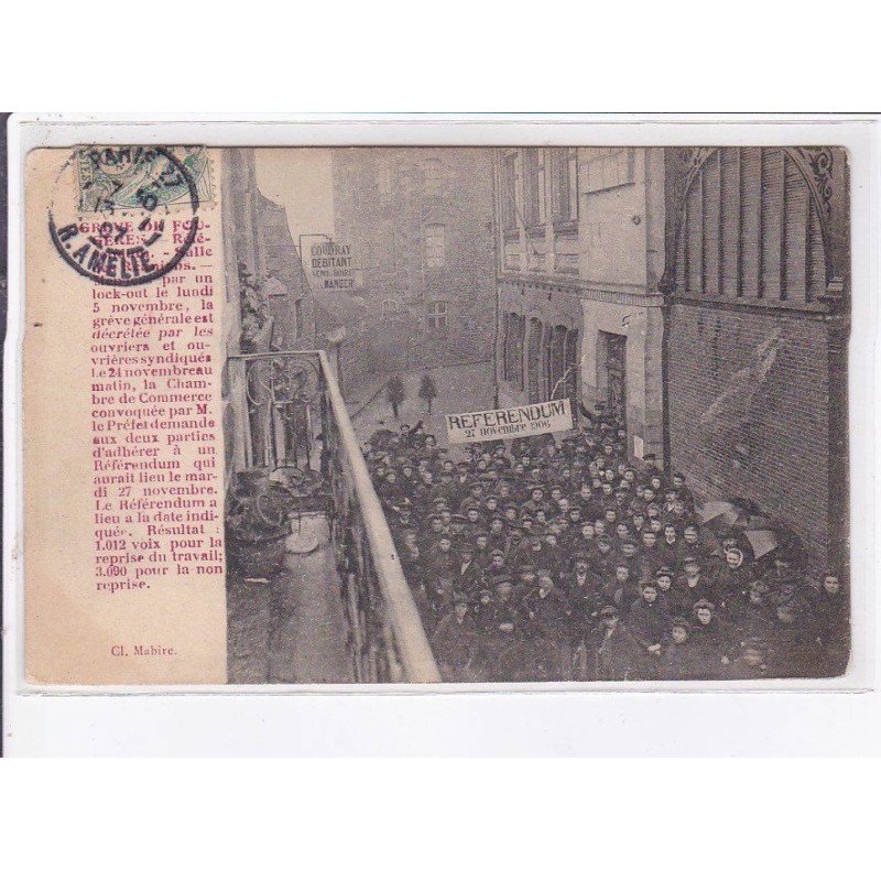 FOUGERES: grève, référendum 27 novembre 1906 - état