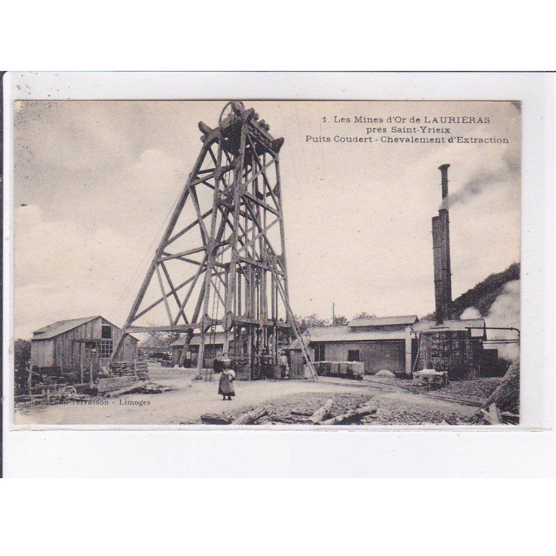 LAURIERAS: les mines d'or de laurieras, puits coudert, chevalement d'extraction - très bon état